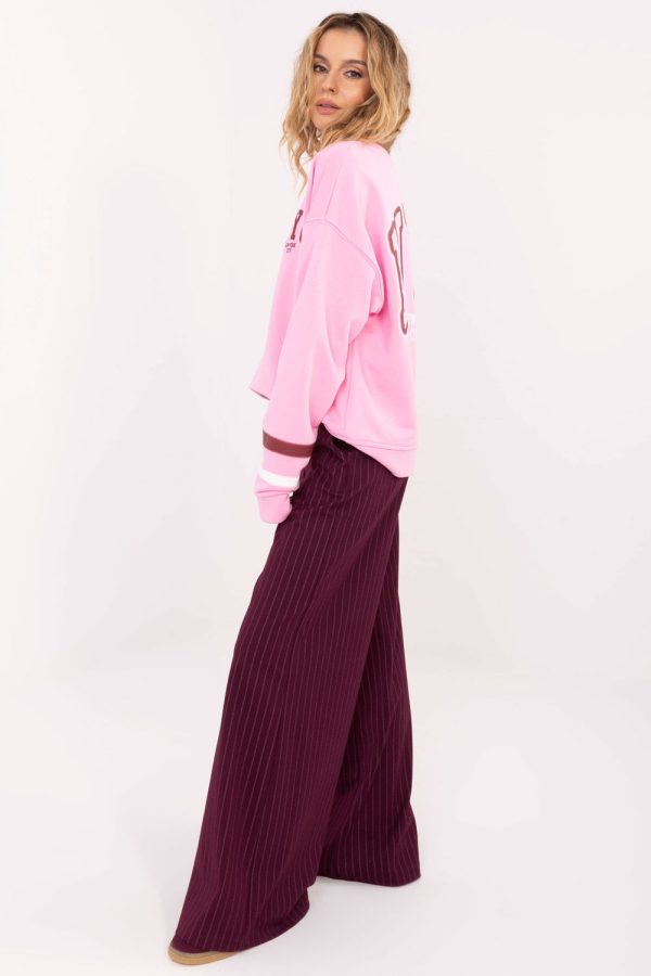 Pink Sweatshirt in Sweatshirts For Women with Cotton and Polyester