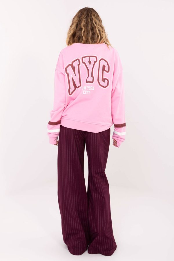 Pink Sweatshirt in Sweatshirts For Women with Cotton and Polyester