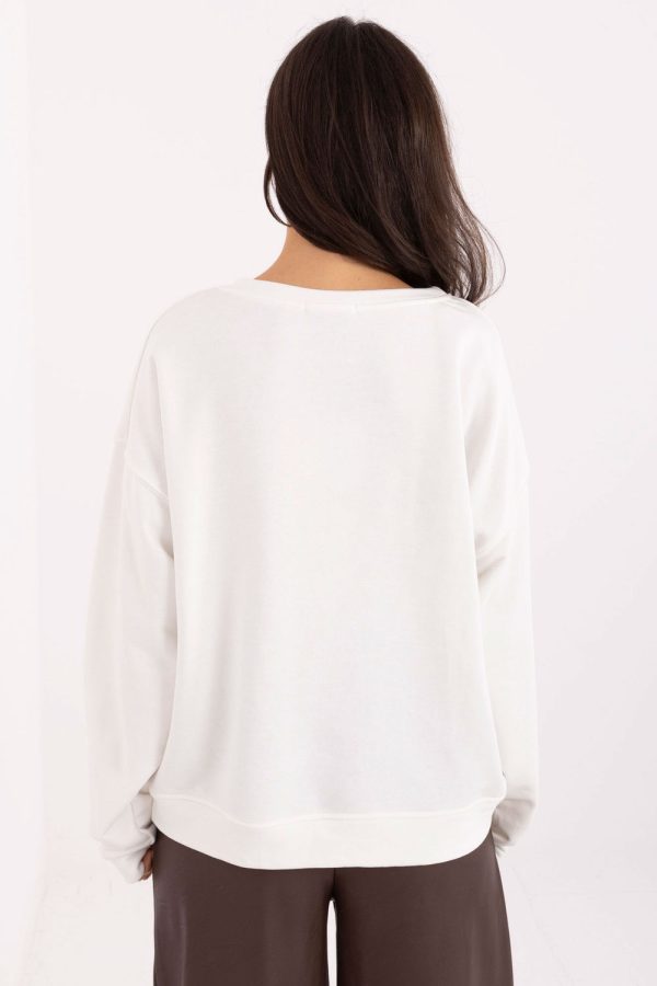 Beige Sweatshirt in Sweatshirts For Women with Cotton and Polyester