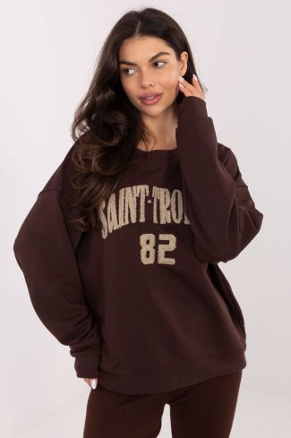 Brown Sweatshirt in Sweatshirts For Women with Cotton and Polyester