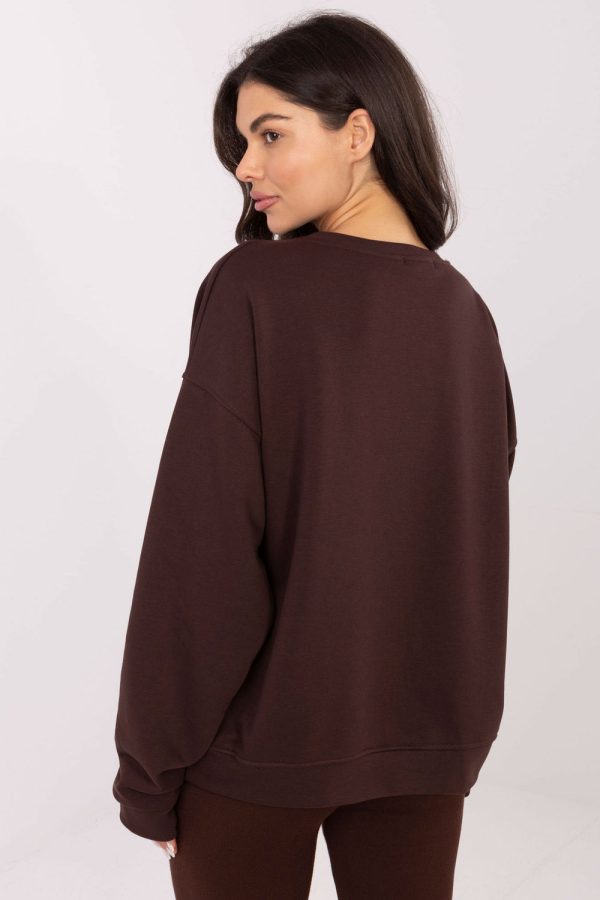 Brown Sweatshirt in Sweatshirts For Women with Cotton and Polyester