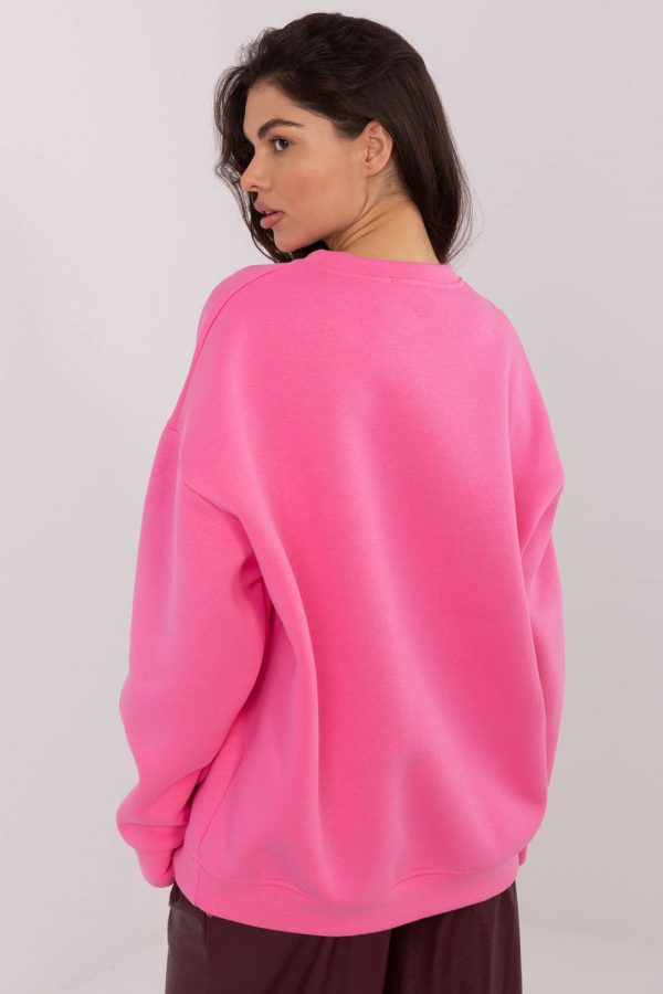 Pink Sweatshirt in Sweatshirts For Women with Cotton and Polyester