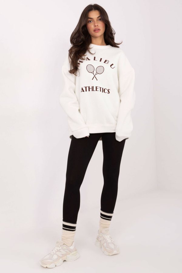 Beige Sweatshirt in Sweatshirts For Women with Cotton and Polyester
