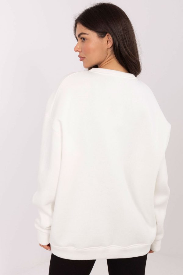 Beige Sweatshirt in Sweatshirts For Women with Cotton and Polyester