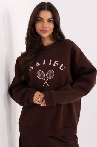 Brown Sweatshirt in Sweatshirts For Women with Cotton and Polyester