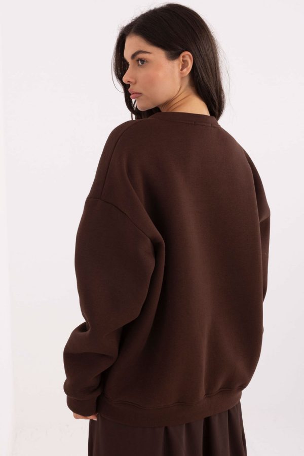 Brown Sweatshirt in Sweatshirts For Women with Cotton and Polyester