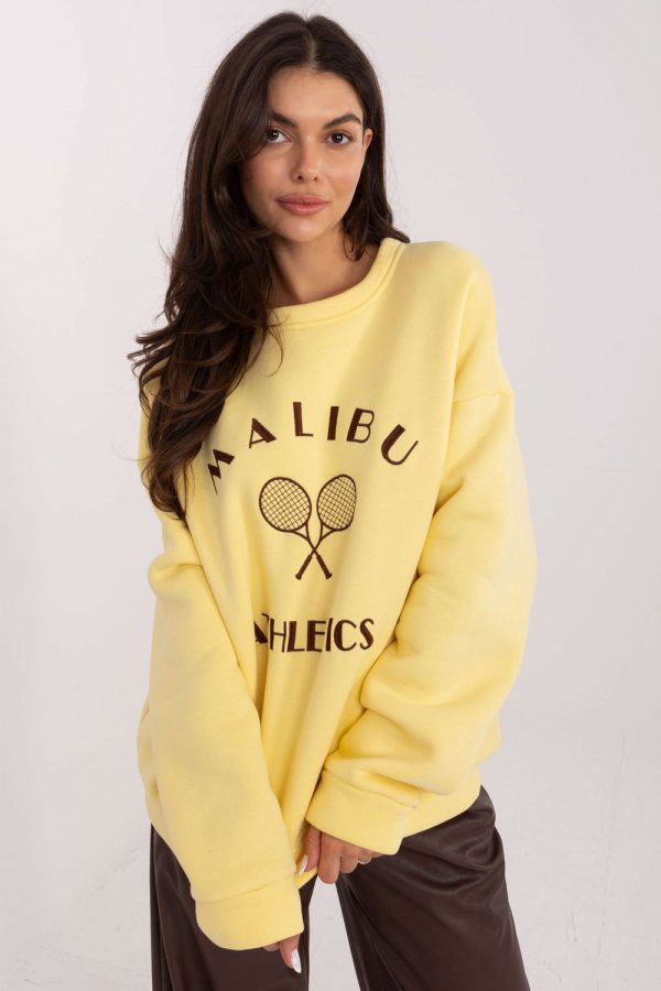 Yellow Sweatshirt in Sweatshirts For Women with Cotton and Polyester