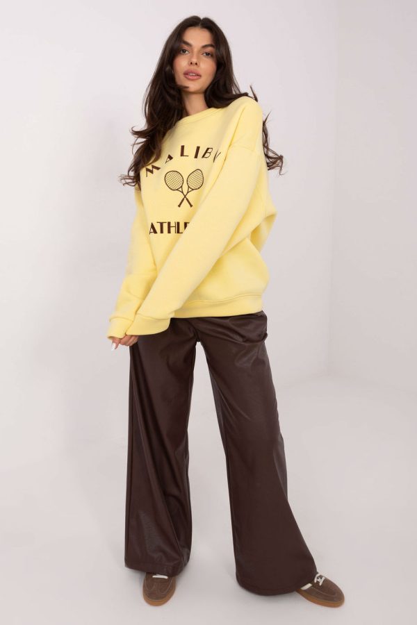 Yellow Sweatshirt in Sweatshirts For Women with Cotton and Polyester