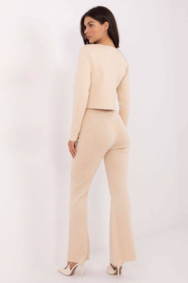 Beige Set in Pants, Trousers, Shorts with Polyester and Viscose