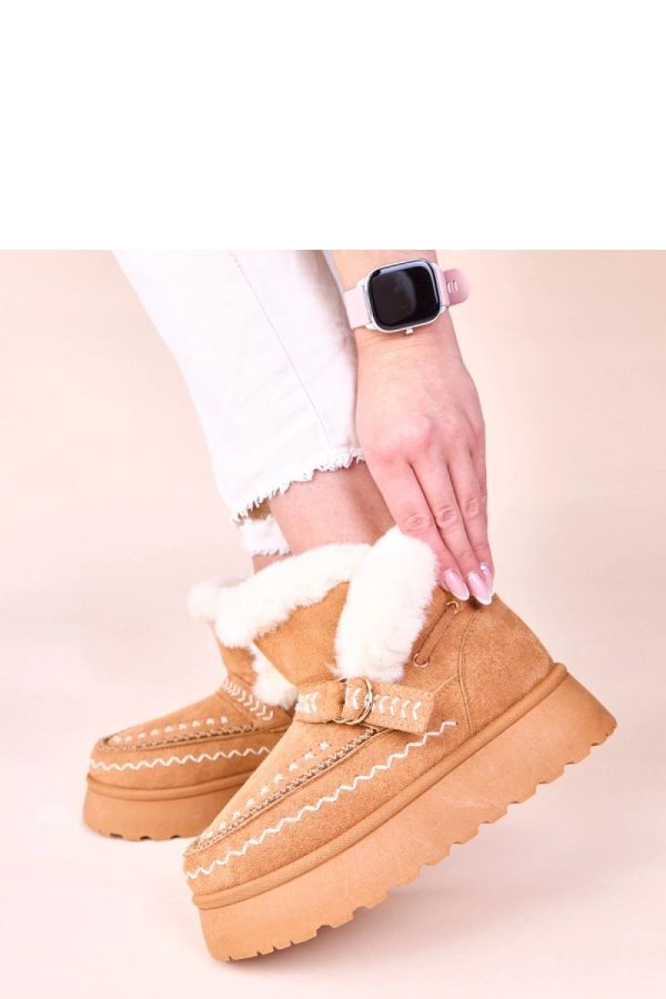 Brown Snow Boots in Women`s Ankle Boots & Booties with Fabric, Footbed and Platform Height