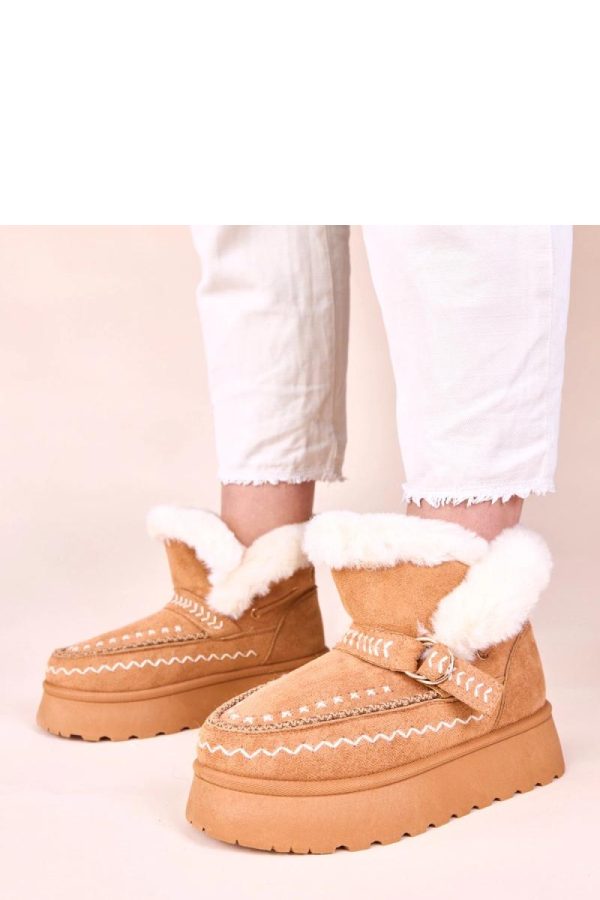 Brown Snow Boots in Women`s Ankle Boots & Booties with Fabric, Footbed and Platform Height
