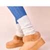 1102559 Brown Snow Boots in Women`s Ankle Boots & Booties with Fabric, Footbed and Platform Height