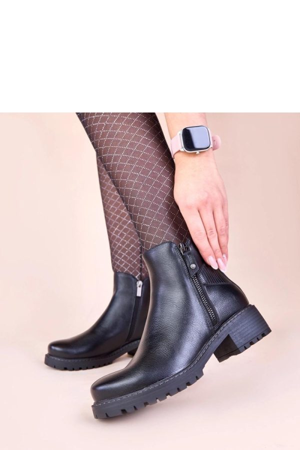 Black Heel Boots in Women`s Ankle Boots & Booties with Fabric, Footbed, Upper Height and Heel Height