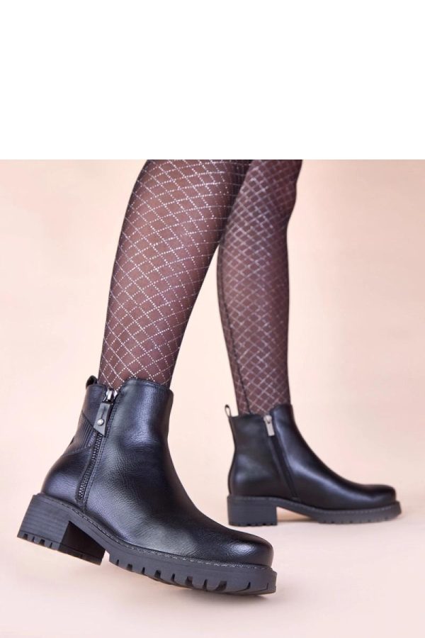Black Heel Boots in Women`s Ankle Boots & Booties with Fabric, Footbed, Upper Height and Heel Height