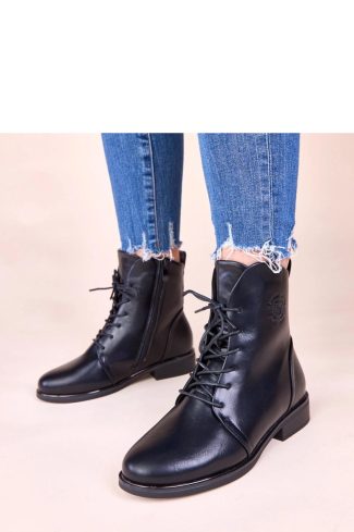 1102570 Black Boots in Women`s Ankle Boots & Booties with Fabric, Footbed, Upper Height and Heel Height