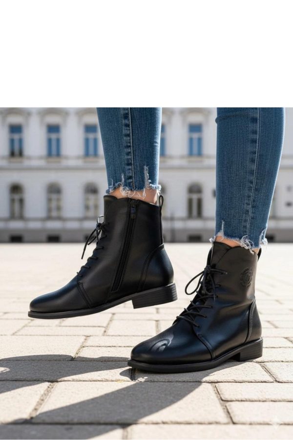 Black Boots in Women`s Ankle Boots & Booties with Fabric, Footbed, Upper Height and Heel Height