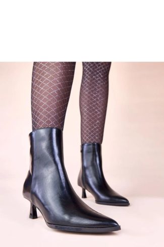 Black Heel Boots in Women`s Ankle Boots & Booties with Fabric, Footbed, Upper Height and Heel Height