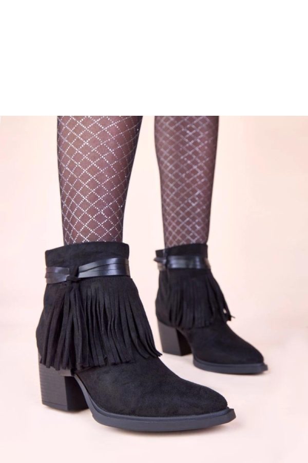 Black Heel Boots in Women`s Ankle Boots & Booties with Fabric, Footbed, Upper Height and Heel Height