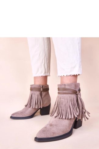 Beige Heel Boots..Fabric, Footbed, Upper Height and Heel Height