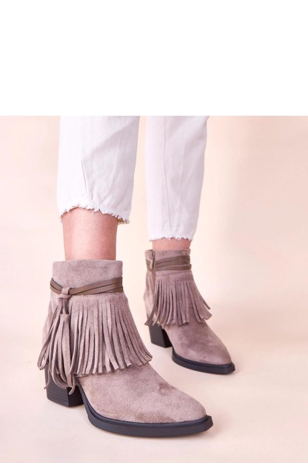 Beige Heel Boots..Fabric, Footbed, Upper Height and Heel Height