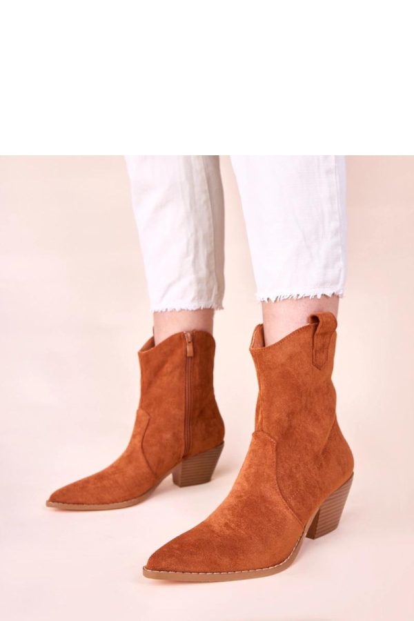 Brown Heel Boots....Fabric, Footbed, Upper Height and Heel Height