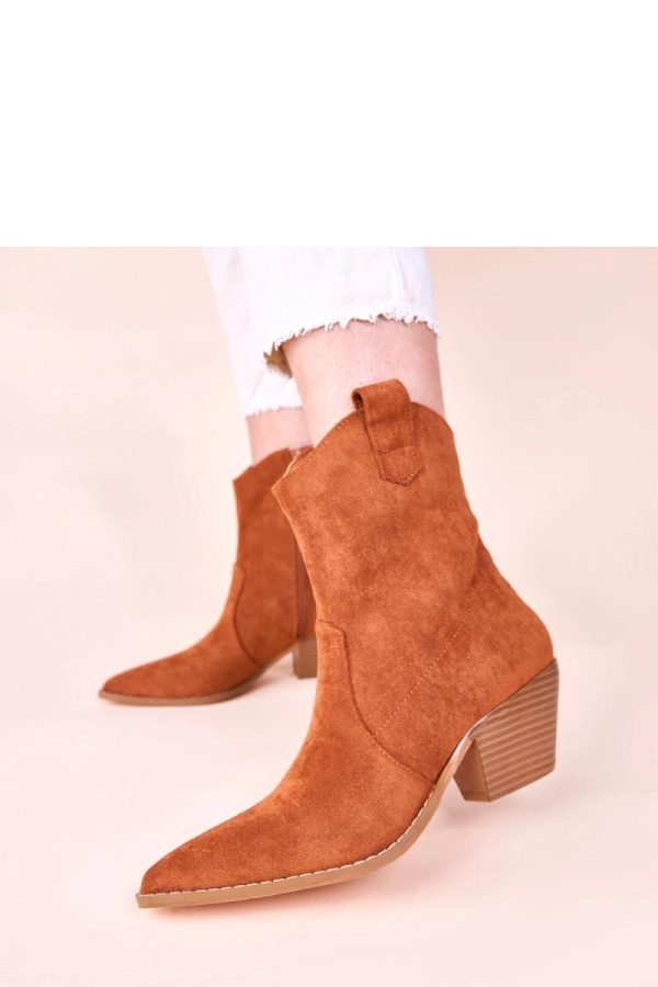 Brown Heel Boots....Fabric, Footbed, Upper Height and Heel Height