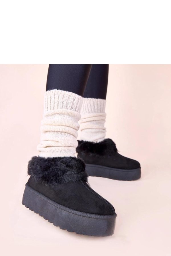 Black Snow Boots...Fabric, Footbed and Platform Height