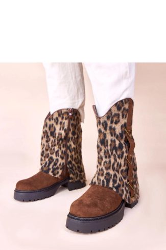 Brown Boots....Fabric, Footbed, Upper Height and Heel Height