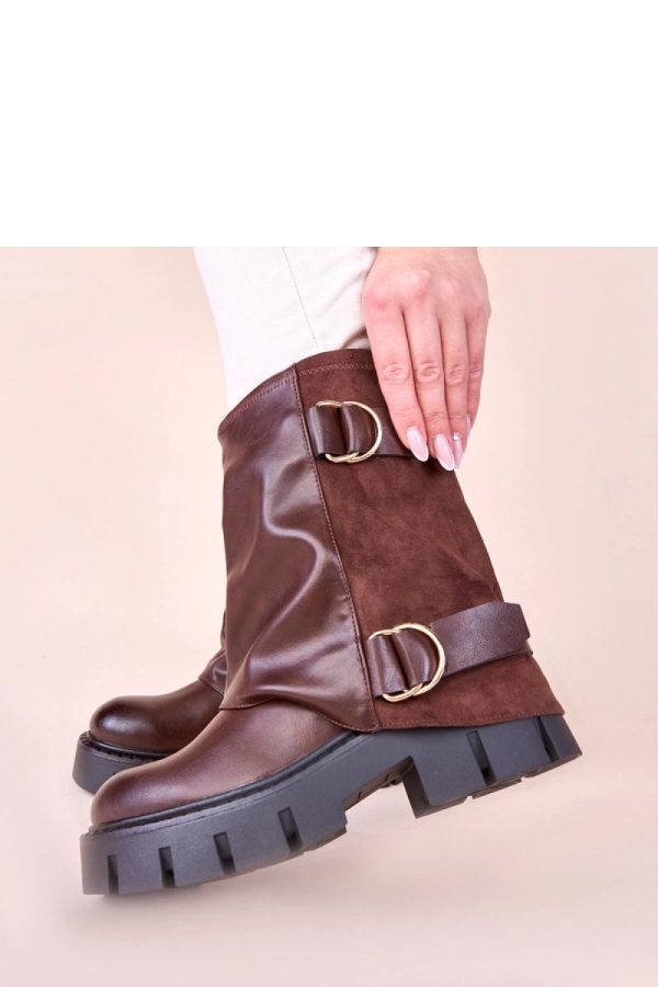 Brown Boots..Fabric, Footbed, Upper Height and Heel Height