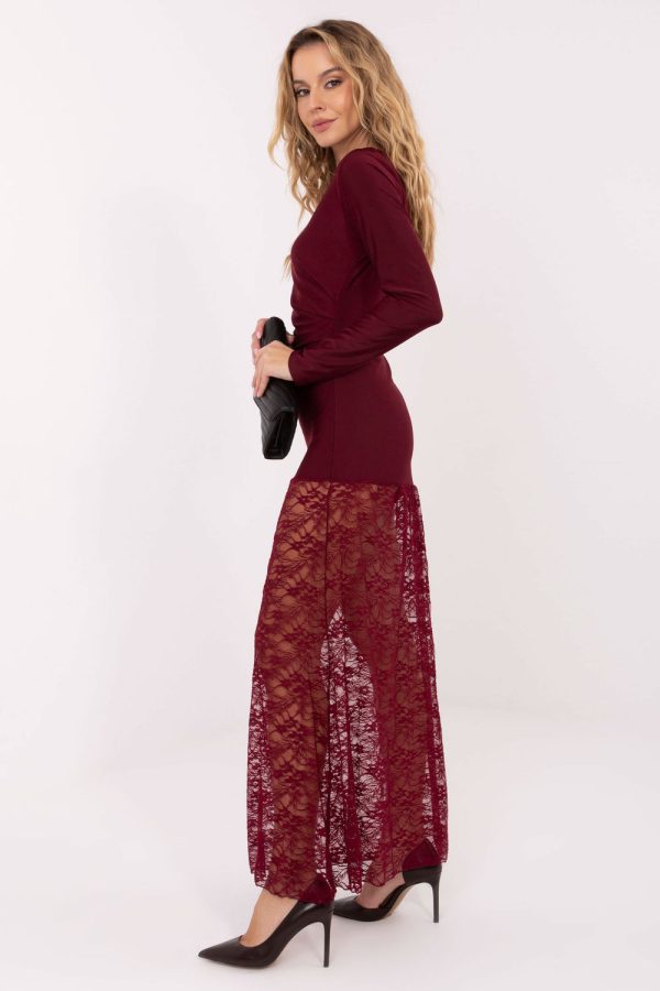 Red Long Dress in Evening Dresses with Spandex and Polyester