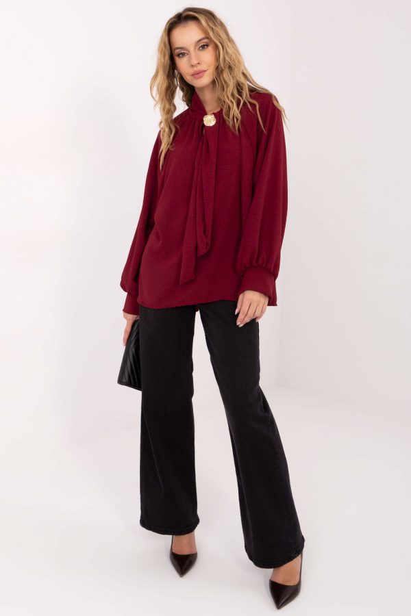 Red Blouse in Women`s Blouses, Tunics with Viscose