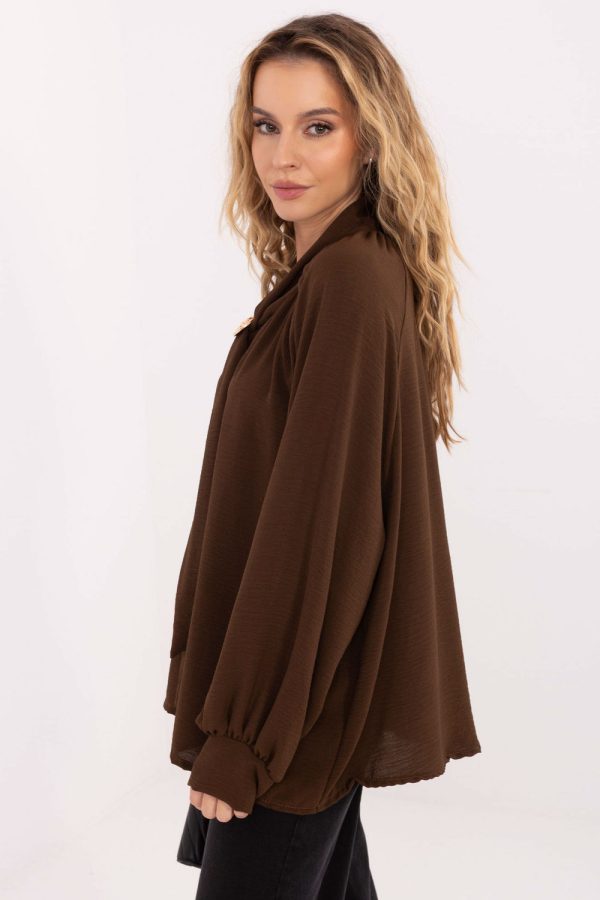Brown Blouse in Women`s Blouses, Tunics with Viscose