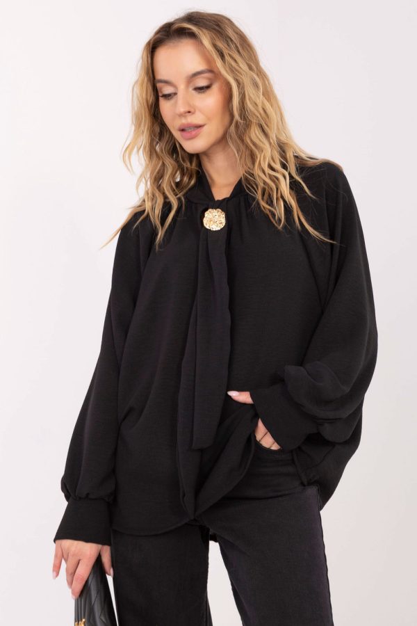 Black Blouse in Women`s Blouses, Tunics with Viscose