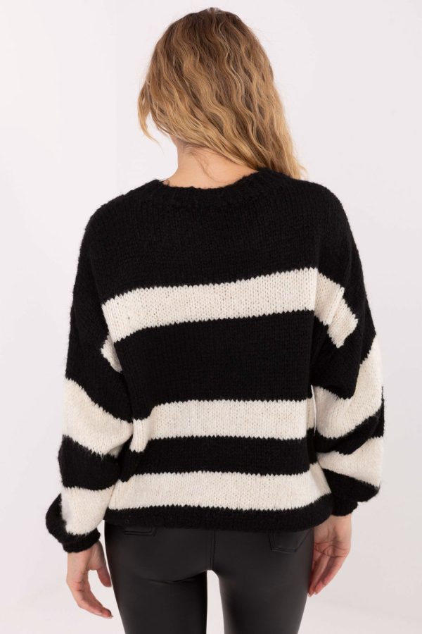 Black Jumper in Sweaters, Pullovers, Jumpers, Turtlenecks, Boleros, Shrugs with Acrylic, Polyamide, Viscose and Wool