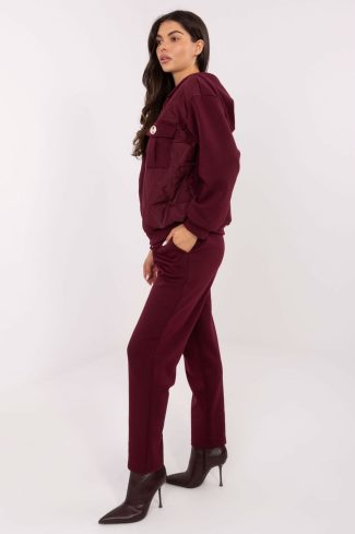 Red Set in Pants, Trousers, Shorts with Spandex and Viscose