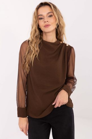 Brown Blouse in Women`s Blouses, Tunics with Viscose