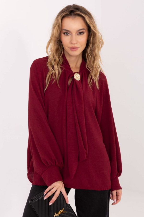 Red Blouse in Women`s Blouses, Tunics with Viscose