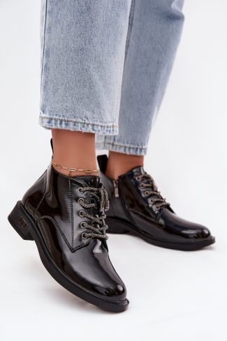 1102985.jpg Black Boots in Women`s Ankle Boots & Booties with Fabric, Footbed, Upper Height and Heel Height