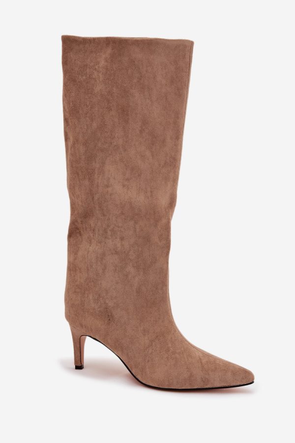 beige Heel boots model 221146 Step in style