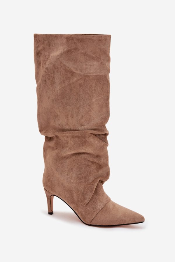 beige Heel boots model 221153 Step in style