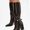 1103040.jpg Black Heel Boots in Over The Knee High Boots, Thigh High Boots with Fabric, Warmers, Footbed, Upper Height and Heel Height