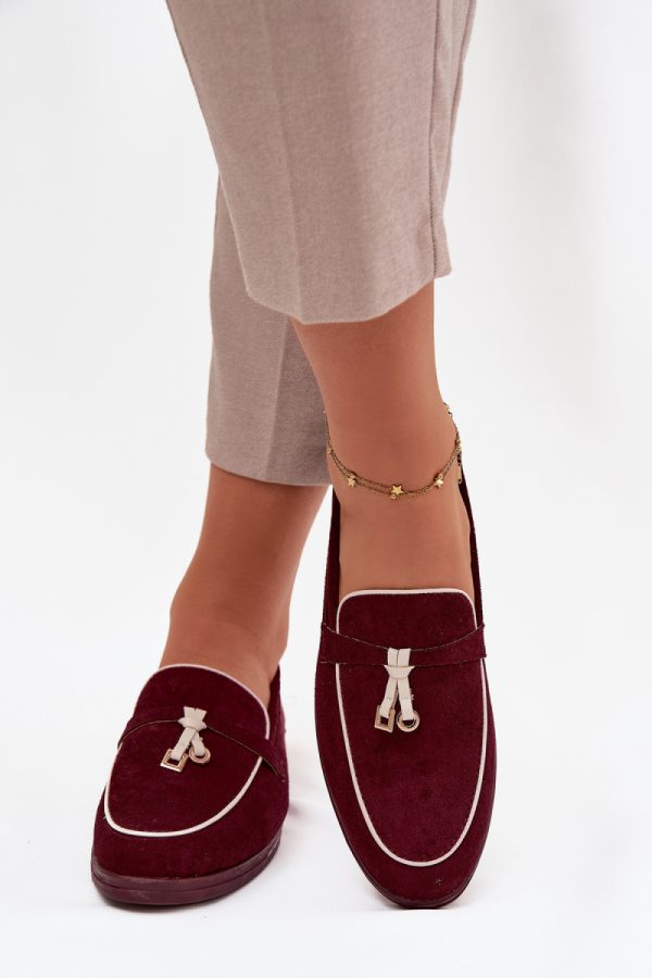 Red Loafers in Moccasins, Loafers with Fabric, Footbed and Upper Height