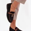 1103098 Black Loafers in Moccasins, Loafers with Fabric, Footbed and Upper Height