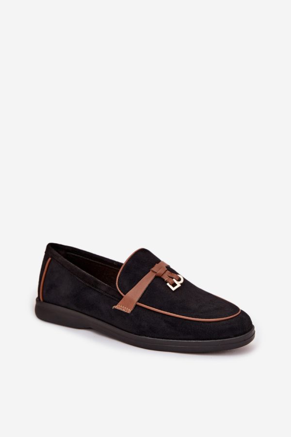 Black Loafers in Moccasins, Loafers with Fabric, Footbed and Upper Height