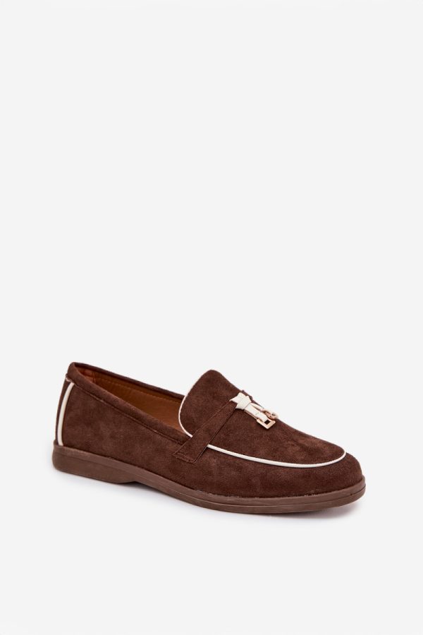 Brown Loafers in Moccasins, Loafers with Fabric, Footbed and Upper Height