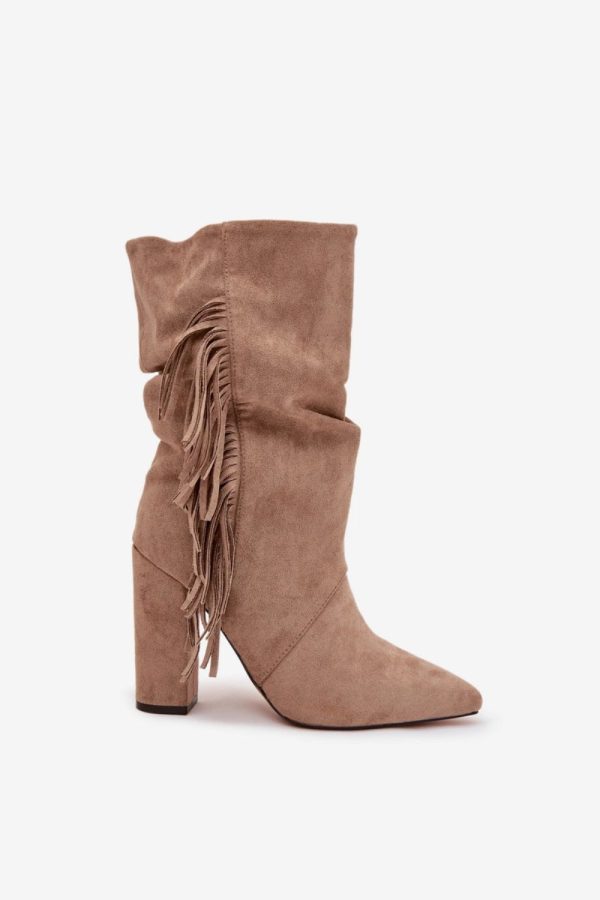 beige Heel boots model 221128 Step in style