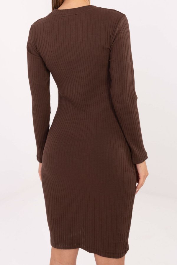 Brown Daydress in Day Dresses with Cotton and Spandex