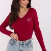 Red Blouse in Women`s Blouses, Tunics with Cotton and Spandex