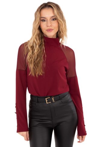 Red Blouse in Women`s Blouses, Tunics with Spandex, Polyester and Viscose
