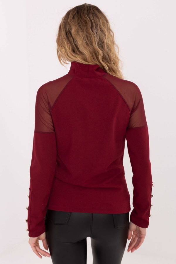 Red Blouse in Women`s Blouses, Tunics with Spandex, Polyester and Viscose